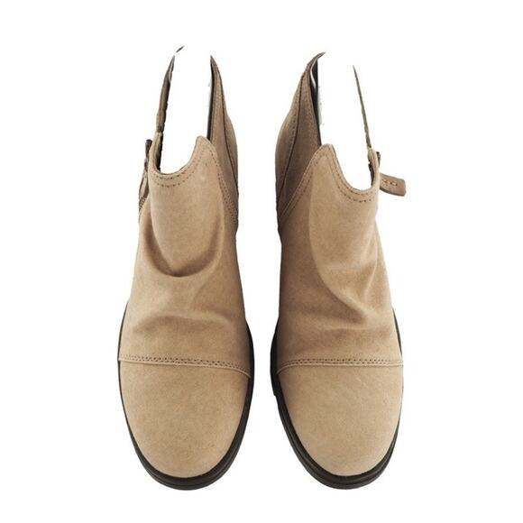 Sorel Major Low Size 6 Tan Canvas Suede Ankle Side Zip Ankle Boots Outdoors New - Picture 5 of 9